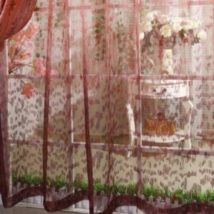 High Quality Romantic Elegant Red Pleated Custom Sheer Curtain