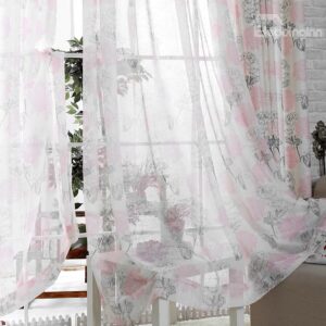 Elegant Lovable Floral Pattern Custom Sheer Curtain