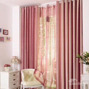 High Quailty Vibrant Pink Mauve Grommet Top Custom Curtain