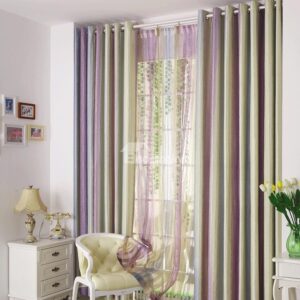 Hot Selling Stylish Vertical Bar Triple Color Scheme Curtain