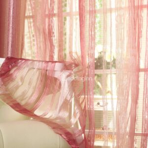 High Qualtiy Pretty Pink Lilac Pleated Custom Sheer Curtain