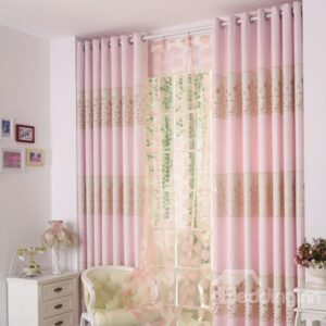 New Style Lovely Pink Danube of love Grommet Top Custom Curtain