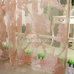 Best Selling Elegant Pink One Piece Custom Sheer Curtain