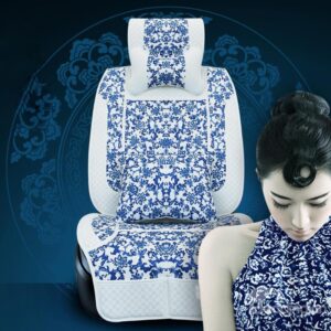 Classic Blue and White Porcelain Style Car Seat Cover
