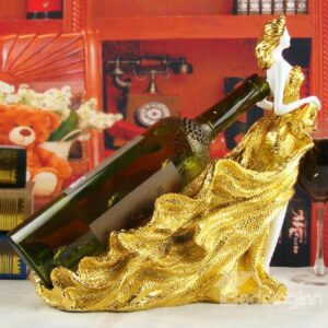 New Style Pretty Charming Golden Woman Wine Rack