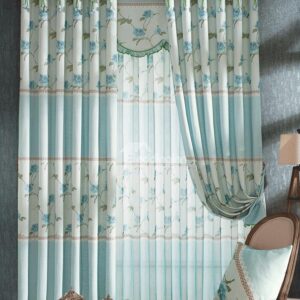 Fresh and Cool Flower Branch Pattern Custom Curtain