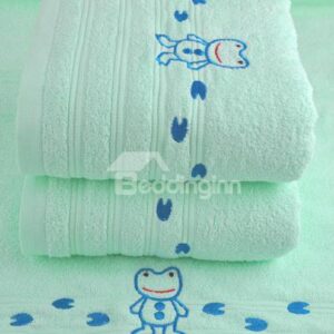 Cute Cartoon Frog Printing Full Cotton Bath Towel for Children
