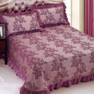 Quality Adorable Floral Print Purple Bed in a Bag Set