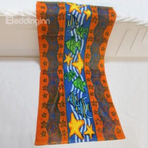 New Style Unique Lovely Fishes And Starfish Design Bath Towel