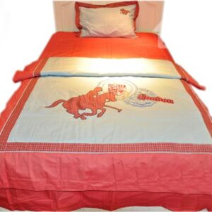 Equestrian Silhouette Printed 4-Piece Cotton Duvet Cover Sets