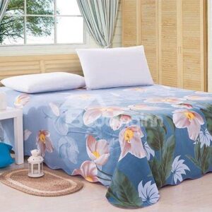 Magnificent Adorable Flowers Print Full Cotton Sheet