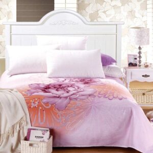 Splendid Vibrant Peony Print Full Cotton Sheet