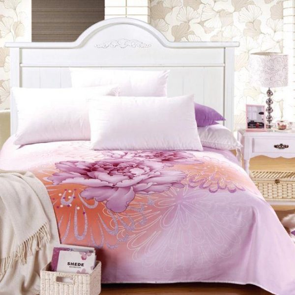 Splendid Vibrant Peony Print Full Cotton Sheet