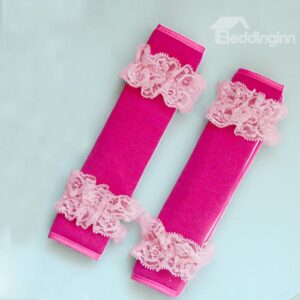 Fantastic a Pair Lace Stripe Pattern Car Seat Belt Cover