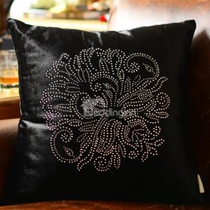 Comfortable 3D Shining Diamond Flower Throw Pillow