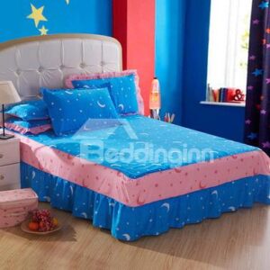 Amazing Moon and Stars Pattern Bed Skirt
