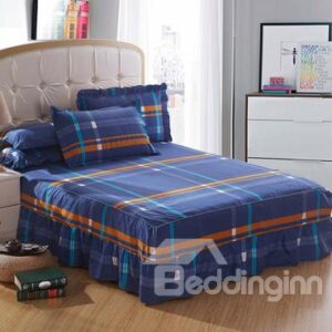 New Style Colored Lines Green Bed Skirt