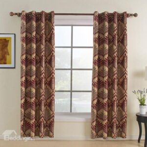 Mediterranean Style Unique Pattern Grommet Top Custom Curtain