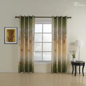 Top Quality Exquisite Pastoral Style Grommet Top Curtain