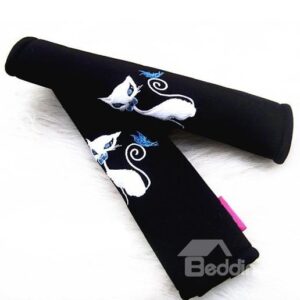 Charming Black Fox Blue Eyes Car Seat Belt Cover