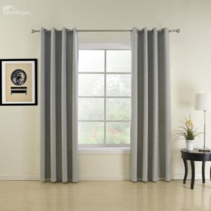Gorgeous Amazing Gray Coarse Linen Custom Grommet Top Curtain