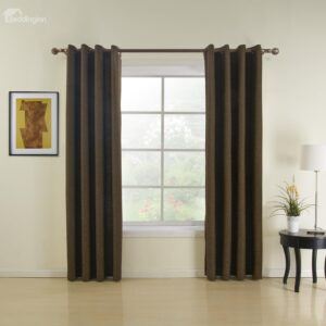 Best Quality Dark Brown Grommet Top Custom Curtain