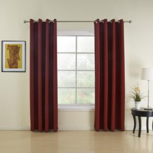 Modern Home Fashion Wine Red Grommet Top Custom Curtain