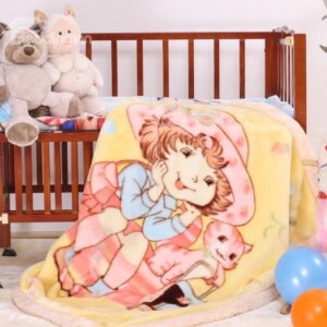 Super Lovely Happy Girl and Cats Pattern Children Blanket
