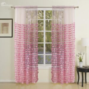 Top Quality Pretty Korean Style Embroidery Custom Sheer Curtain