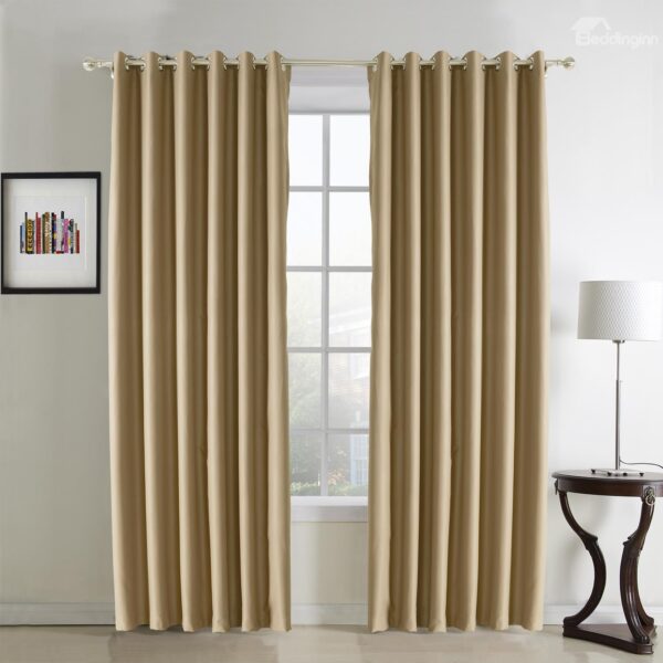 Modern Simple Wonderful Polyester Grommet Top Custom Curtain