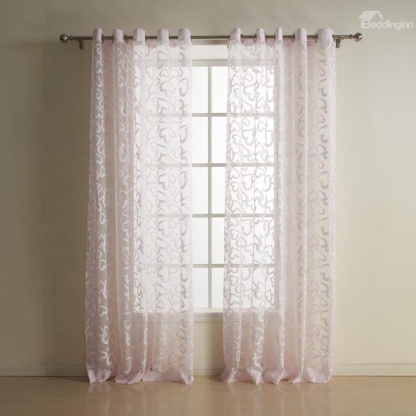 Lovely Pink Two Pieces Custom Sheer Curtain
