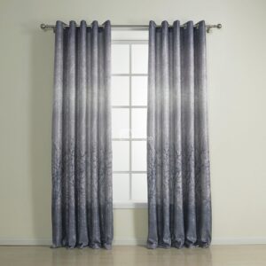 Pastoral Style Wonderful Gray Grommet Top Custom Curtain