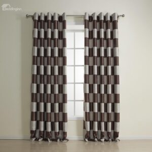 Top Quality Fantastic Brown Grommet Top Custom Curtain