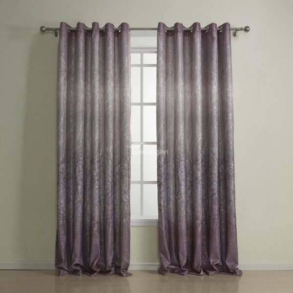 Best Quality Romantic Purple Grommet Top Custom Curtain