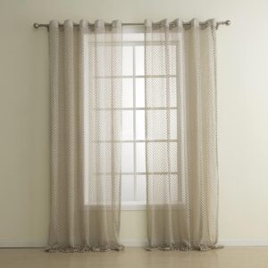 New Style Classic Beige Custom Sheer Curtain