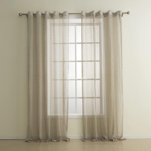 New Style Classic Beige Custom Sheer Curtain