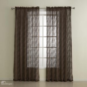 Wonderful Pretty Two Pieces Coffee Custom Sheer Curtain