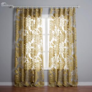 Stylish Botanical Pattern Custom Made Sheer Curtain