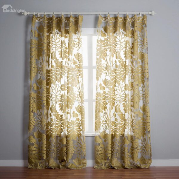 Stylish Botanical Pattern Custom Made Sheer Curtain