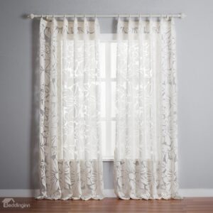 Top Quality Graceful White Polyester Custom Sheer Curtain