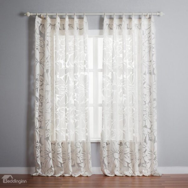Top Quality Graceful White Polyester Custom Sheer Curtain