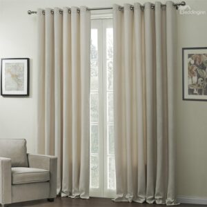 Half Shading Beige Two Sideds Custom Curtain