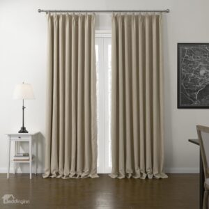 High Density Shading Graceful Beige Custom Curtain