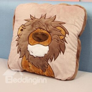 Creative Cute Lion Pattern Soft Pillow and Blanket