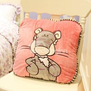 Lovely Short Plush Tiger Pattern Pillow and Blanket