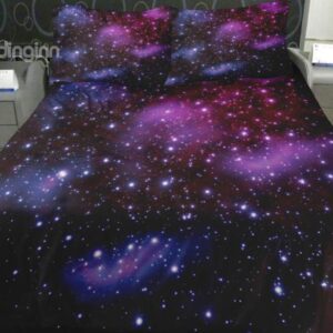 Dreamlike Purple Nebula Print 4-Piece Duvet Cover Sets