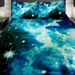 Shining Star and Blue Clouds Print 4-Piece Duvet Cover Sets