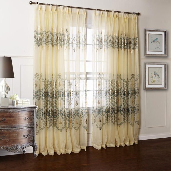 Top Quality Beautiful Transparent Yarn Custom Sheer Curtain