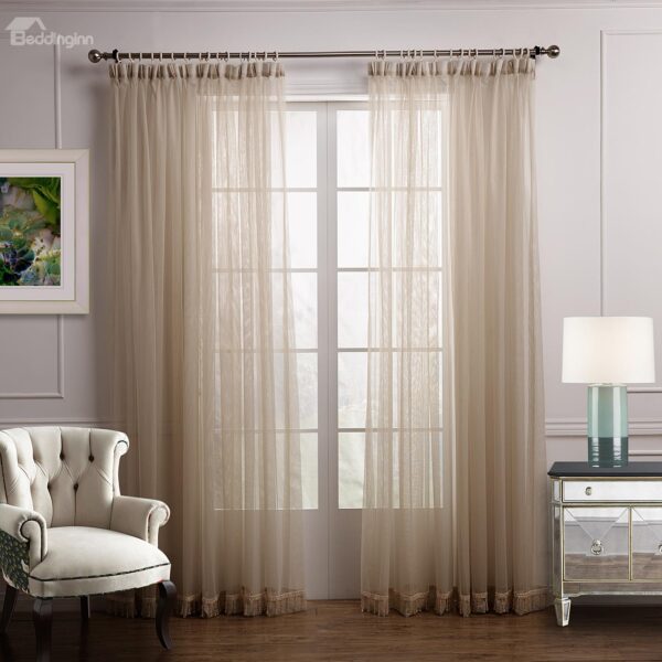 New Arrival Elegant Plain Color Custom Sheer Curtain