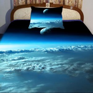 Blue Sky and Star Print 4-Piece Duvet Cover Sets